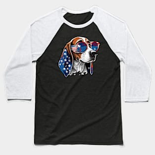 Beagle 4th of July Baseball T-Shirt